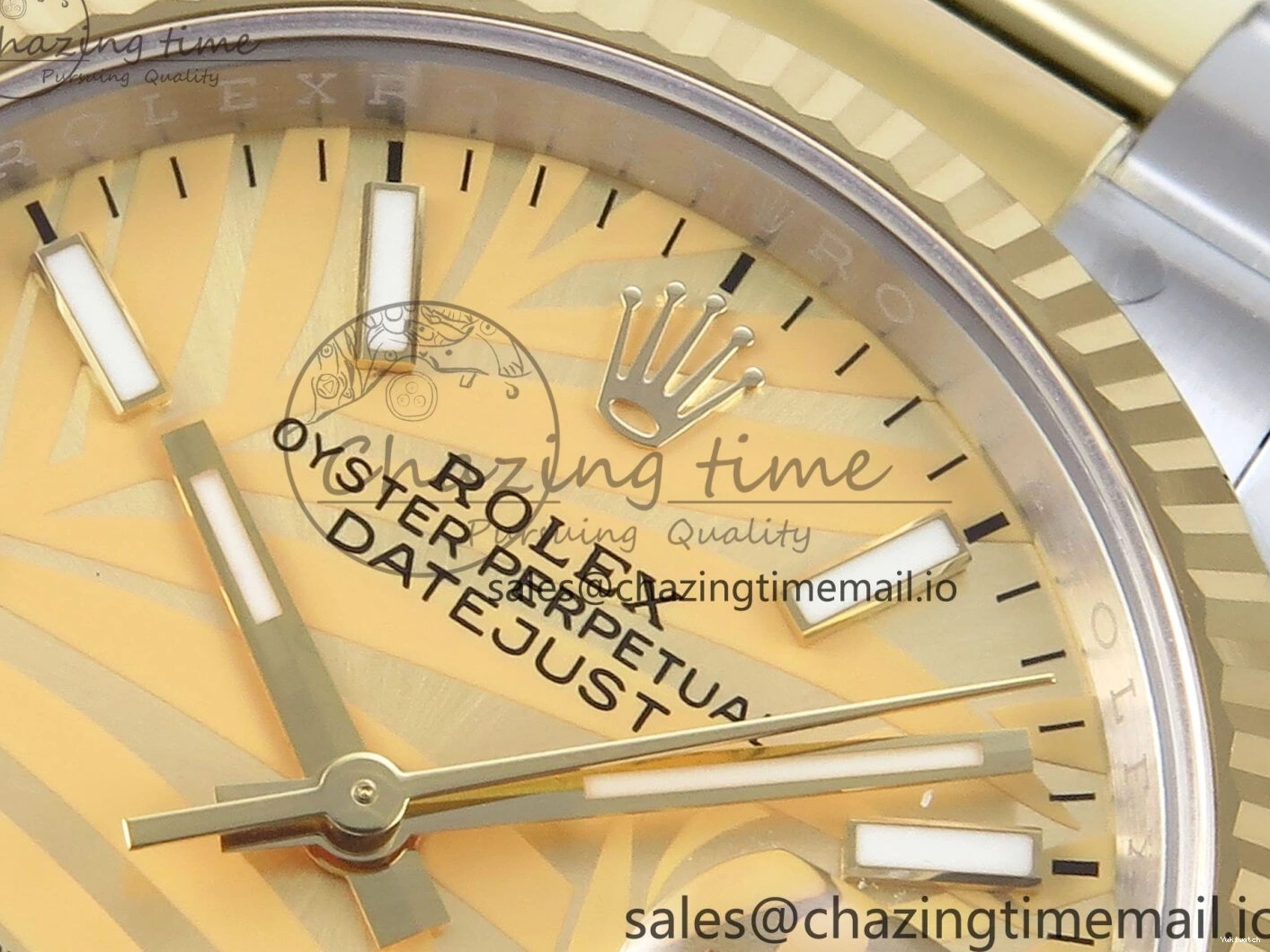 126233 Edition YG Dial 36 A3235 Bracelet on YG Best Leaf SS Stick Oyster DateJust EWEF 0505